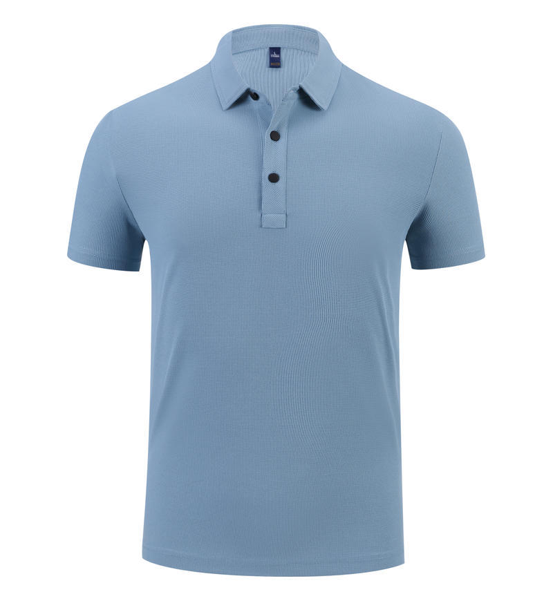 Polo Work Uniform Lapel-collar Short-sleeve Cultural Shirt قميص بولو للعمل، بياقة عريضة وأكمام قصيرة، بنمط ثقافي