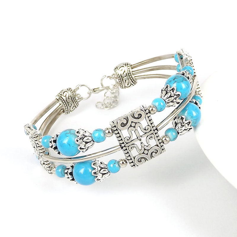Ethnic-style Vintage Bangle With Exotic Miao Silver Design سوار عتيق الطراز ذو تصميم عرقي مزين بفضة مياو غريبة