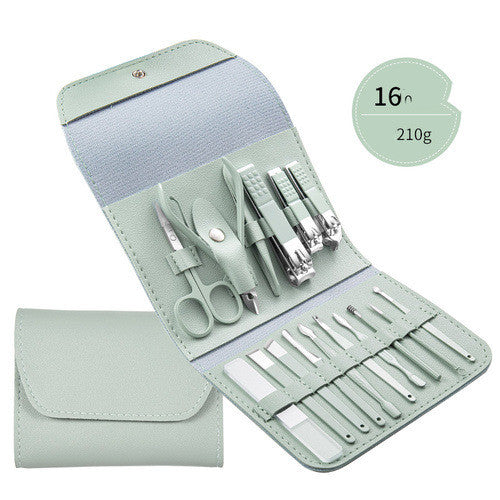 Professional Scissors Nail Clippers Set Ear Spoon Dead Skin Pliers Nail Cutting Pliers Pedicure Knife Nail Groove Trimmers مجموعة مقصات أظافر احترافية، ملعقة أذن، كماشة لإزالة الجلد الميت، كماشة لقص الأظافر، سكين باديكير، أداة تشذيب أخاديد الأظافر