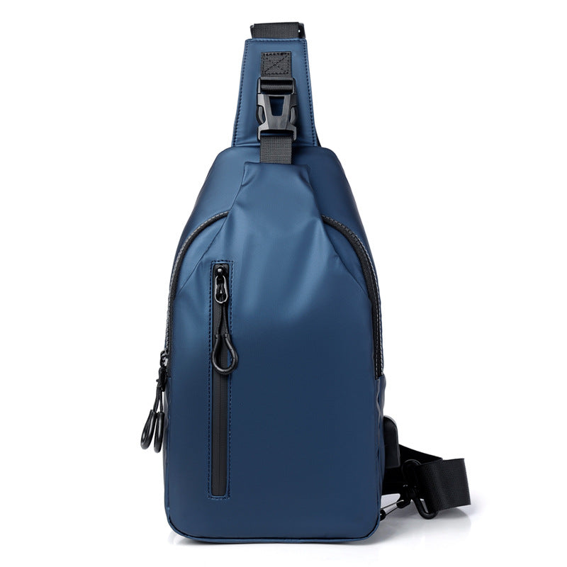 Black Sling Crossbody Backpack Shoulder Bag For Men Chest Bag حقيبة ظهر سوداء بحزام كتف للرجال، حقيبة صدر