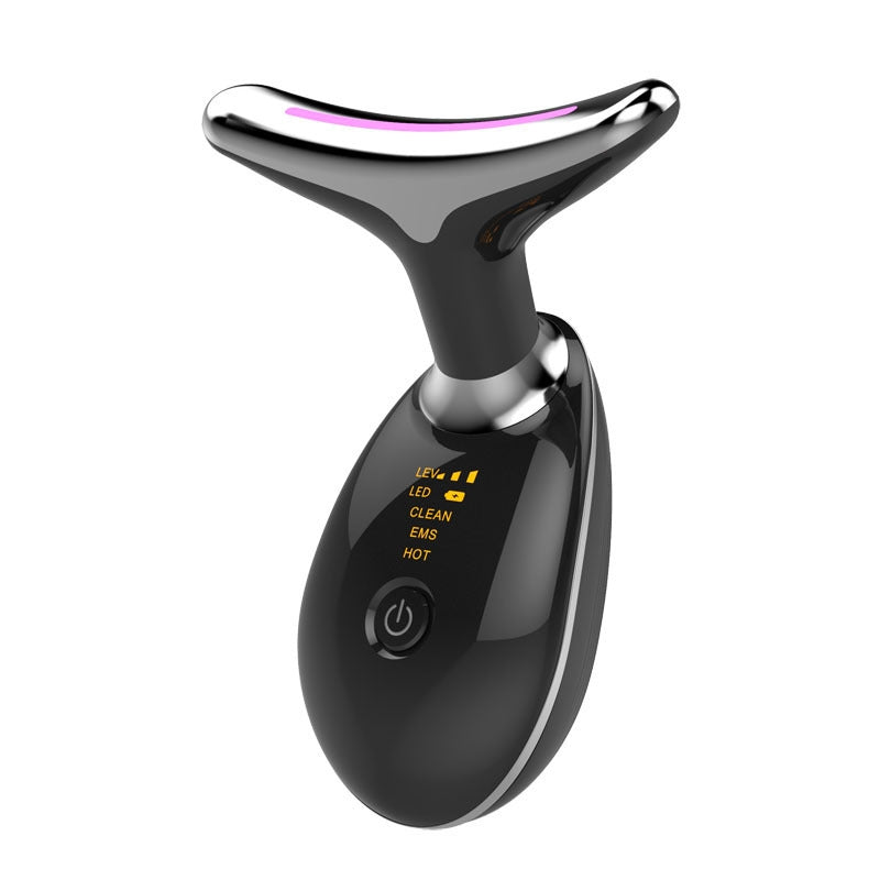 EMS Thermal Neck Lifting And Tighten Massager Electric Microcurrent Wrinkle Remover جهاز تدليك حراري لشدّ الرقبة ورفعها بتقنية EMS، مزيل للتجاعيد يعمل بالتيار الكهربائي الدقيق