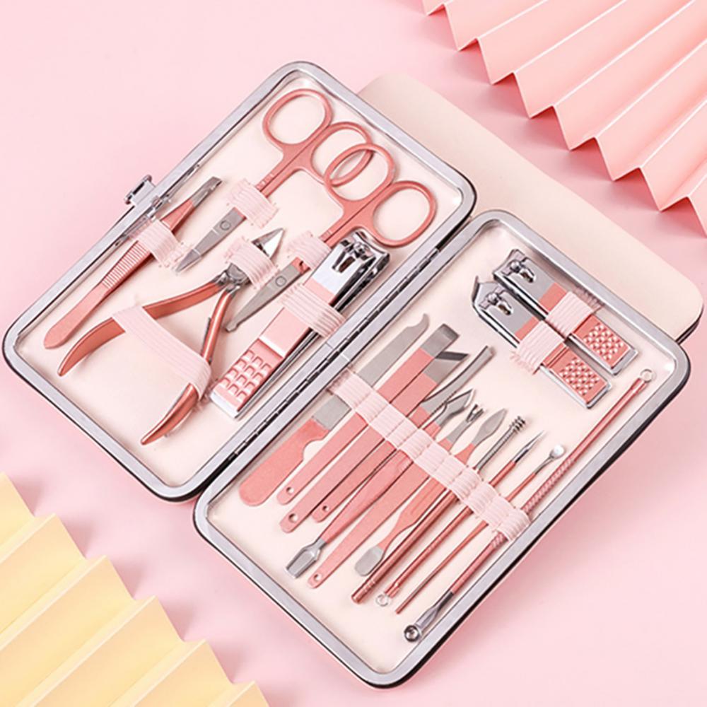 Professional Scissors Nail Clippers Set Ear Spoon Dead Skin Pliers Nail Cutting Pliers Pedicure Knife Nail Groove Trimmers مجموعة مقصات أظافر احترافية، ملعقة أذن، كماشة لإزالة الجلد الميت، كماشة لقص الأظافر، سكين باديكير، أداة تشذيب أخاديد الأظافر