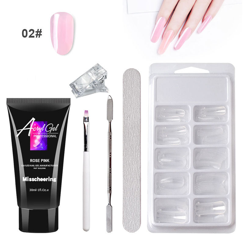 Painless Extension Gel Nail Art Without Paper Holder Quick Model Painless Crystal Gel Set جل تمديد الأظافر بدون ألم، بدون حامل ورق، مجموعة جل كريستالي سريعة التركيب بدون ألم