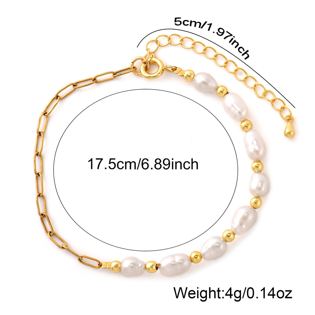Niche High-end Freshwater Pearl Bracelet سوار من اللؤلؤ الطبيعي الفاخر