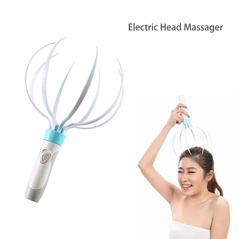 Head Massager Scalp Vibration Massage Eight Claw Electric Household Massager Head Masager Body Care مدلك رأس كهربائي منزلي بثمانية مخالب، يعمل بالاهتزاز، للعناية بالجسم
