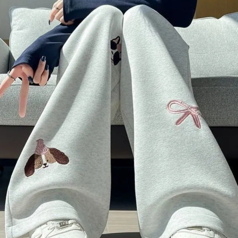 Women's Cartoon Sports Casual Loose Sweatpants بنطلون رياضي نسائي فضفاض برسومات كرتونية