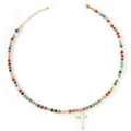 Colorful Beaded Double Layer Necklace قلادة ملونة من الخرز ذات طبقتين