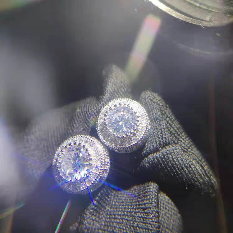 Hip Hop Zircon Stud Earrings – Sparkling Unisex Wedding Jewelry
