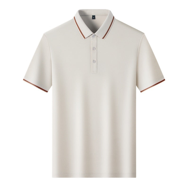 Business-Style Breathable Mens Short-Sleeve T-Shirt تيشيرت رجالي بأكمام قصيرة، مناسب للعمل، مصنوع من قماش يسمح بمرور الهواء.