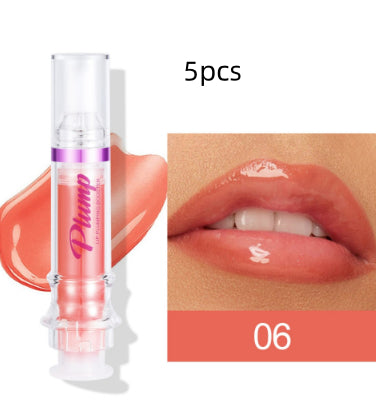 New Tube Lip Rich Lip Color Slightly Spicy Lip Honey Lip Glass Mirror Face Lip Mirror Liquid Lipstick أحمر شفاه سائل جديد غني بالألوان، بنكهة عسلية خفيفة، يشبه مرآة زجاجية للشفاه.