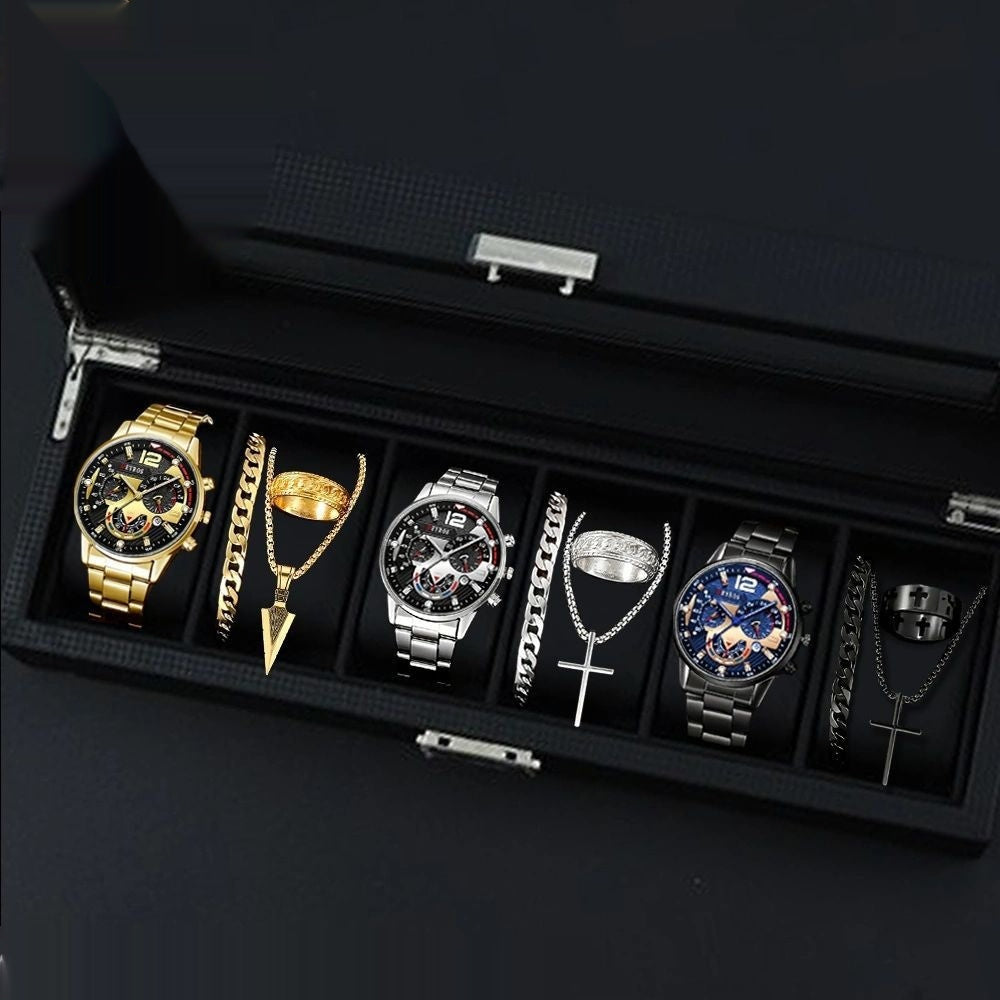 12-set Men's Watches Fashionable Multi-color Assortment Of Quartz Men's Watches مجموعة من 12 ساعة يد رجالية عصرية متعددة الألوان تعمل بحركة الكوارتز