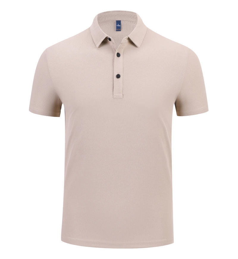 Polo Work Uniform Lapel-collar Short-sleeve Cultural Shirt قميص بولو للعمل، بياقة عريضة وأكمام قصيرة، بنمط ثقافي