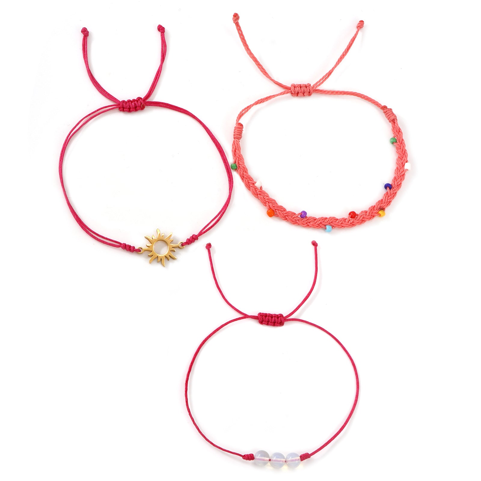 Summer Beach Vacation Style Handmade Waxed Cord Bracelet سوار مصنوع يدويًا من حبل مشمع، مستوحى من أجواء العطلات الصيفية على الشاطئ