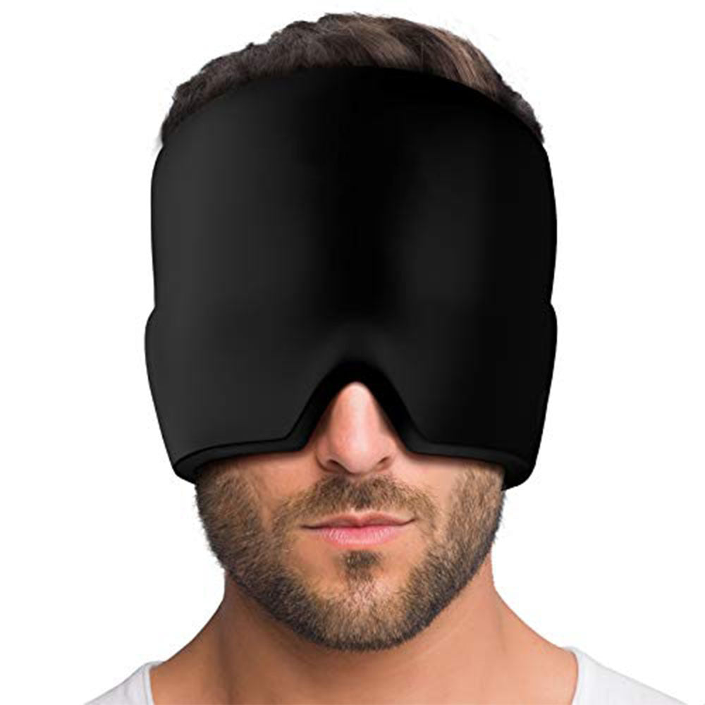Migraine Relief Hat Cold Therapy Migraine Relief Products Comfortable Head Wrap Ice Pack Eye Mask For Puffy Eyes قبعة لتخفيف الصداع النصفي، علاج بالتبريد، منتجات لتخفيف الصداع النصفي، غطاء رأس مريح، كمادة ثلج، قناع للعينين المنتفختين