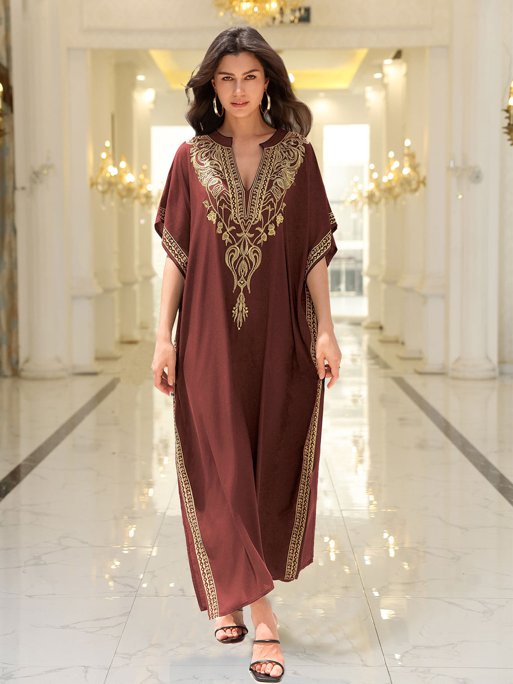 Rayon Embroidered Beach Sun Protection Clothing Dress Women فستان نسائي مطرز من قماش الرايون لحماية البشرة من الشمس أثناء الشاطئ