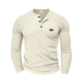 Mens Long-sleeve T-shirt Casual Quick-dry Henley Shirt تيشيرت رجالي بأكمام طويلة، سريع الجفاف، بتصميم هينلي