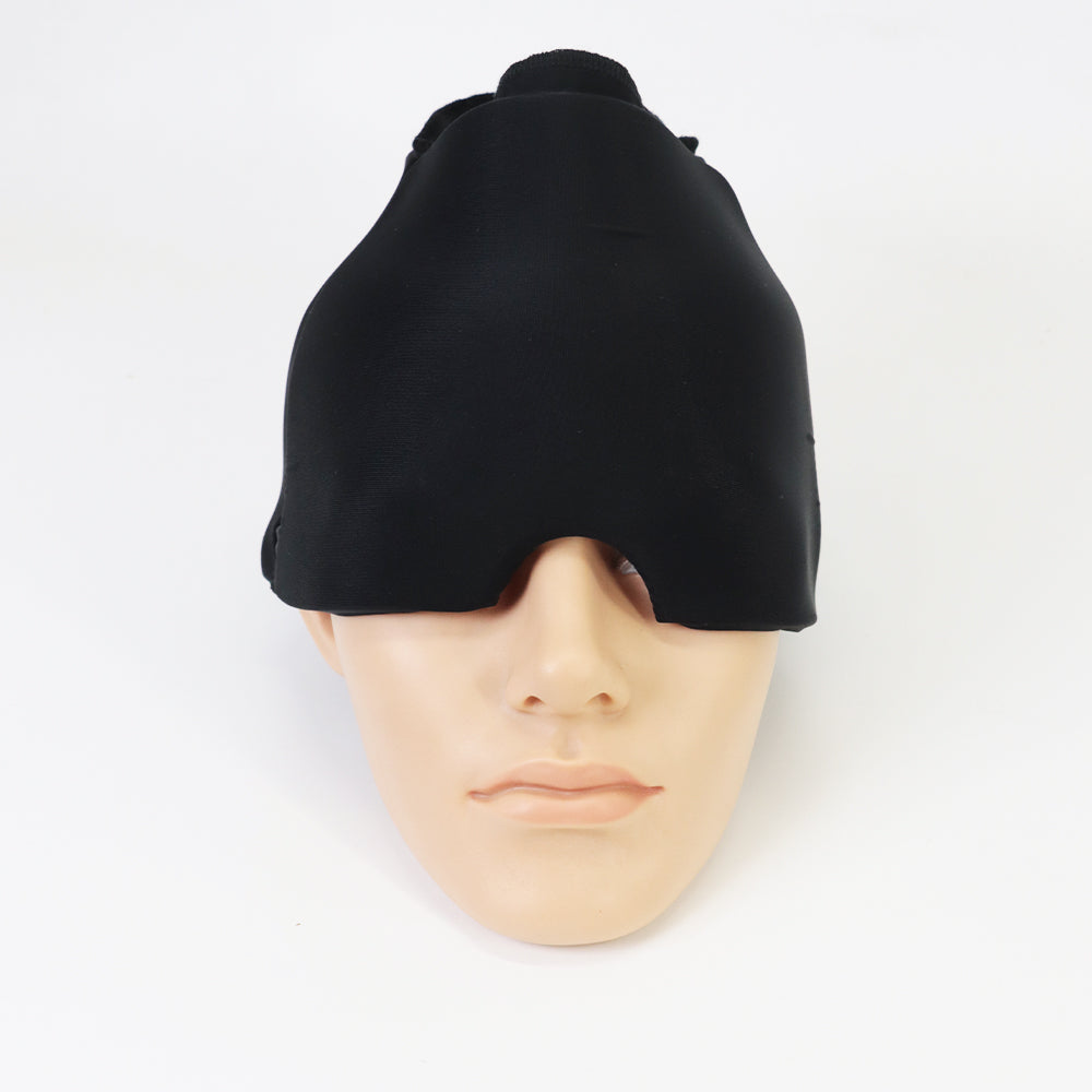 Migraine Relief Hat Cold Therapy Migraine Relief Products Comfortable Head Wrap Ice Pack Eye Mask For Puffy Eyes قبعة لتخفيف الصداع النصفي، علاج بالتبريد، منتجات لتخفيف الصداع النصفي، غطاء رأس مريح، كمادة ثلج، قناع للعينين المنتفختين