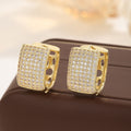 Zircon High-end Square Stud Earrings Fully With Diamonds أقراط زركون مربعة فاخرة مرصعة بالكامل بالألماس