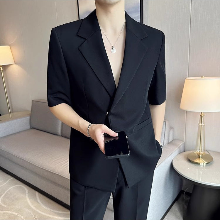 High-end Mens Suit With Three-quarter Sleeves بدلة رجالية فاخرة بأكمام ثلاثة أرباع