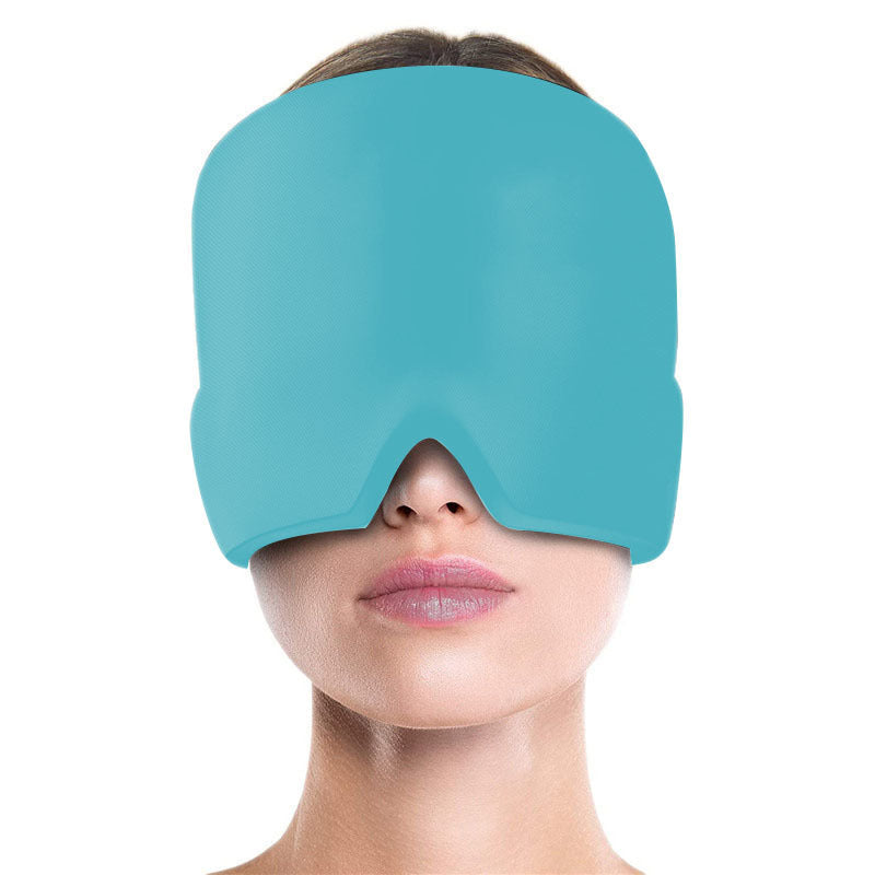 Migraine Relief Hat Cold Therapy Migraine Relief Products Comfortable Head Wrap Ice Pack Eye Mask For Puffy Eyes قبعة لتخفيف الصداع النصفي، علاج بالتبريد، منتجات لتخفيف الصداع النصفي، غطاء رأس مريح، كمادة ثلج، قناع للعينين المنتفختين