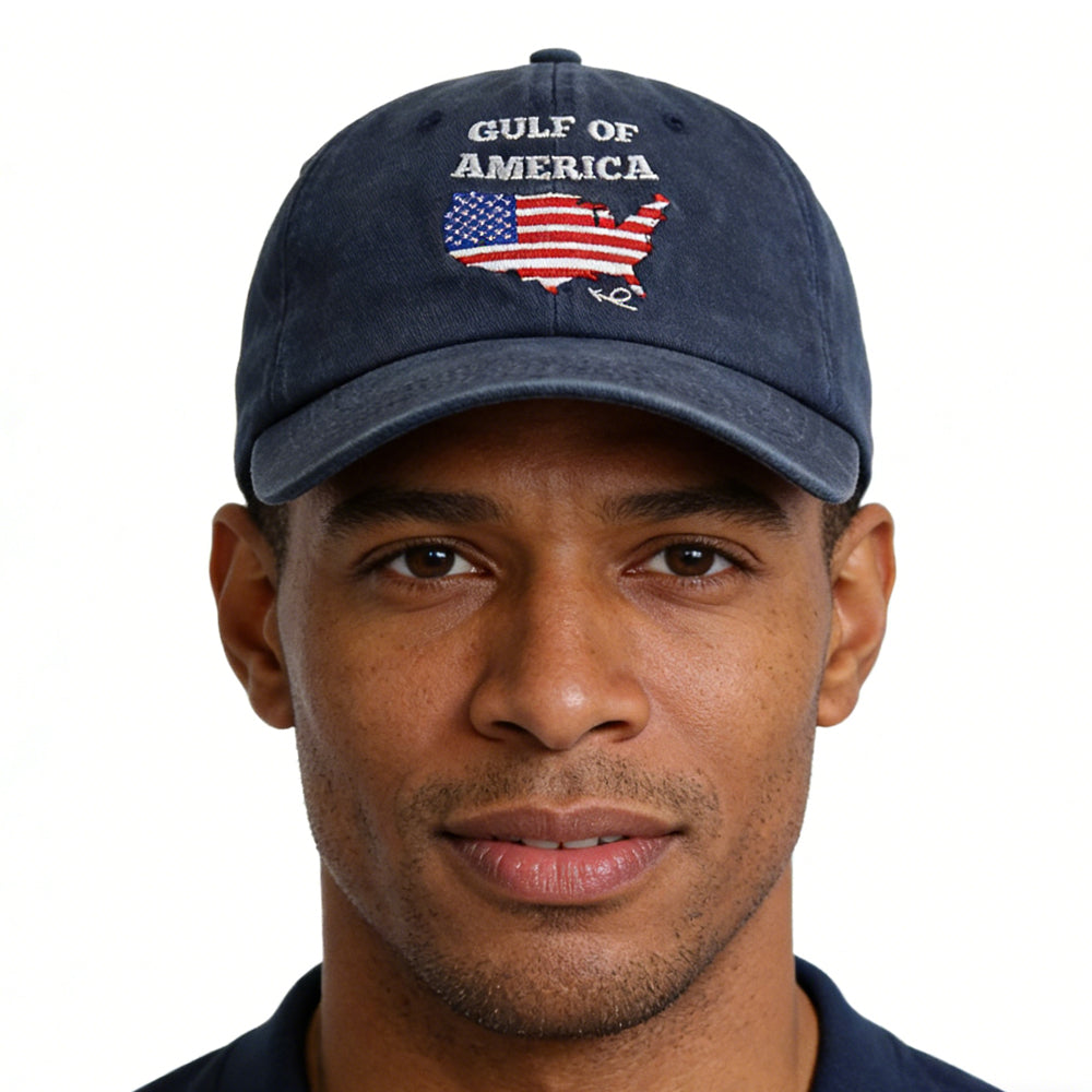 2pcs Gulf Of Patriotic Decorations Baseball Cap  قبعتان من قطعتين بتصميم خليج أمريكا للرجال والنساء، قبعة بتصميم علم أمريكا وخليج المكسيك، قبعة بيسبول مزينة بزخارف وطنية أمريكية، هدايا عيد ميلاد للأب والأم والصديق والمحارب القديم
