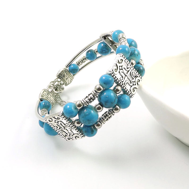 Ethnic-style Vintage Bangle With Exotic Miao Silver Design سوار عتيق الطراز ذو تصميم عرقي مزين بفضة مياو غريبة
