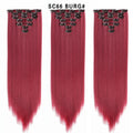 16 Card Seven-piece Hairpiece Clip Wig Beauty Chemical Fiber Wig Set Hair Extension مجموعة شعر مستعار مكونة من 16 قطعة، سبع قطع، مزودة بمشابك، مصنوعة من ألياف كيميائية، لتطويل الشعر.
