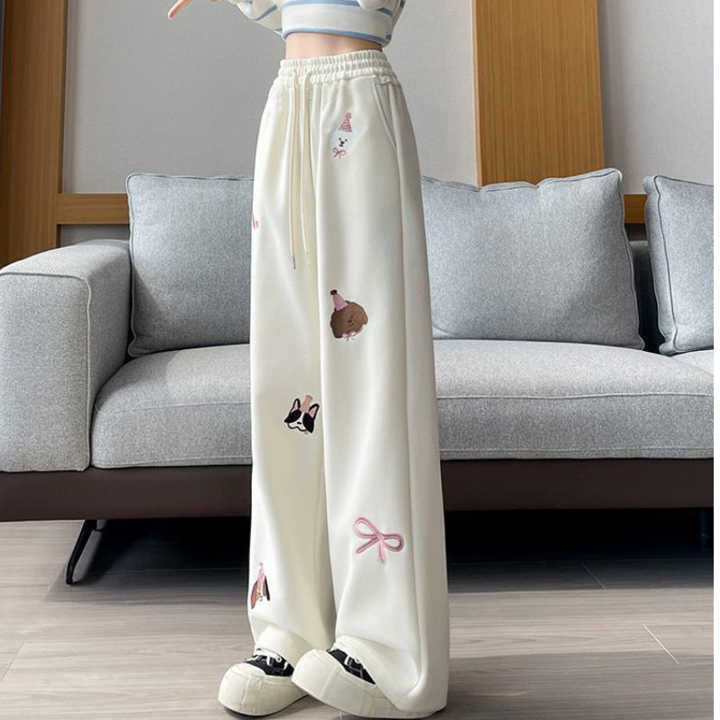 Women's Cartoon Sports Casual Loose Sweatpants بنطلون رياضي نسائي فضفاض برسومات كرتونية