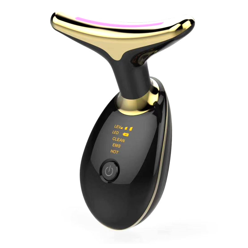 EMS Thermal Neck Lifting And Tighten Massager Electric Microcurrent Wrinkle Remover جهاز تدليك حراري لشدّ الرقبة ورفعها بتقنية EMS، مزيل للتجاعيد يعمل بالتيار الكهربائي الدقيق