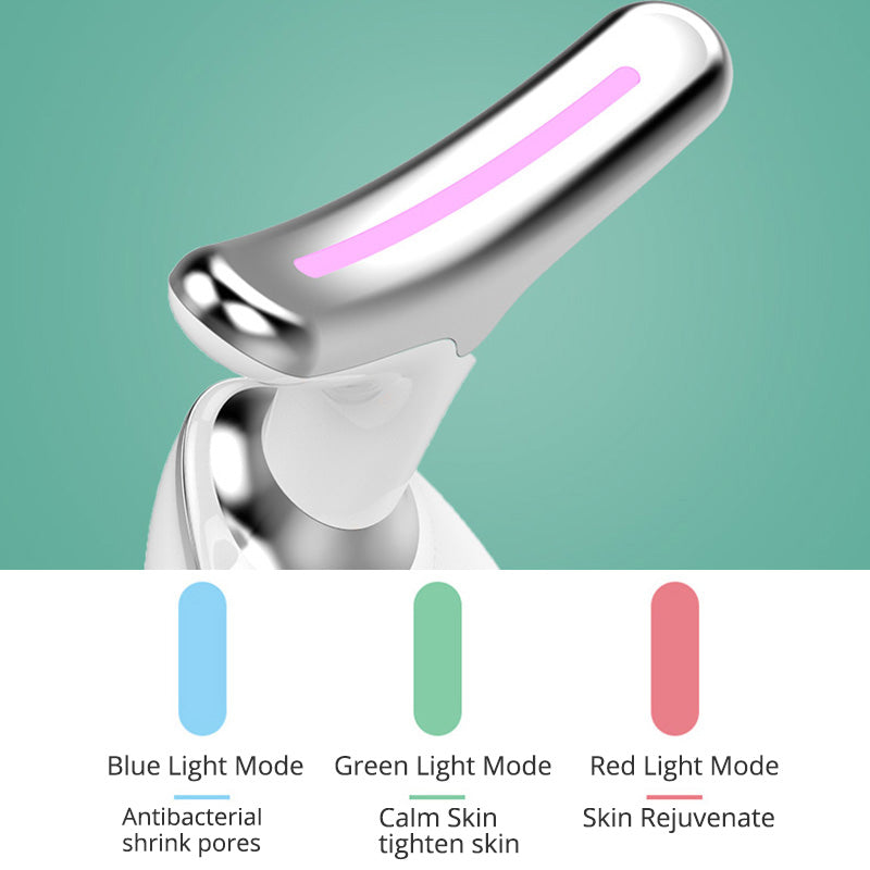 EMS Thermal Neck Lifting And Tighten Massager Electric Microcurrent Wrinkle Remover جهاز تدليك حراري لشدّ الرقبة ورفعها بتقنية EMS، مزيل للتجاعيد يعمل بالتيار الكهربائي الدقيق