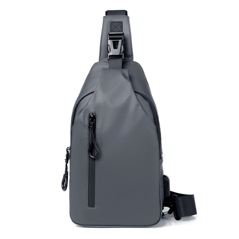 Black Sling Crossbody Backpack Shoulder Bag For Men Chest Bag حقيبة ظهر سوداء بحزام كتف للرجال، حقيبة صدر