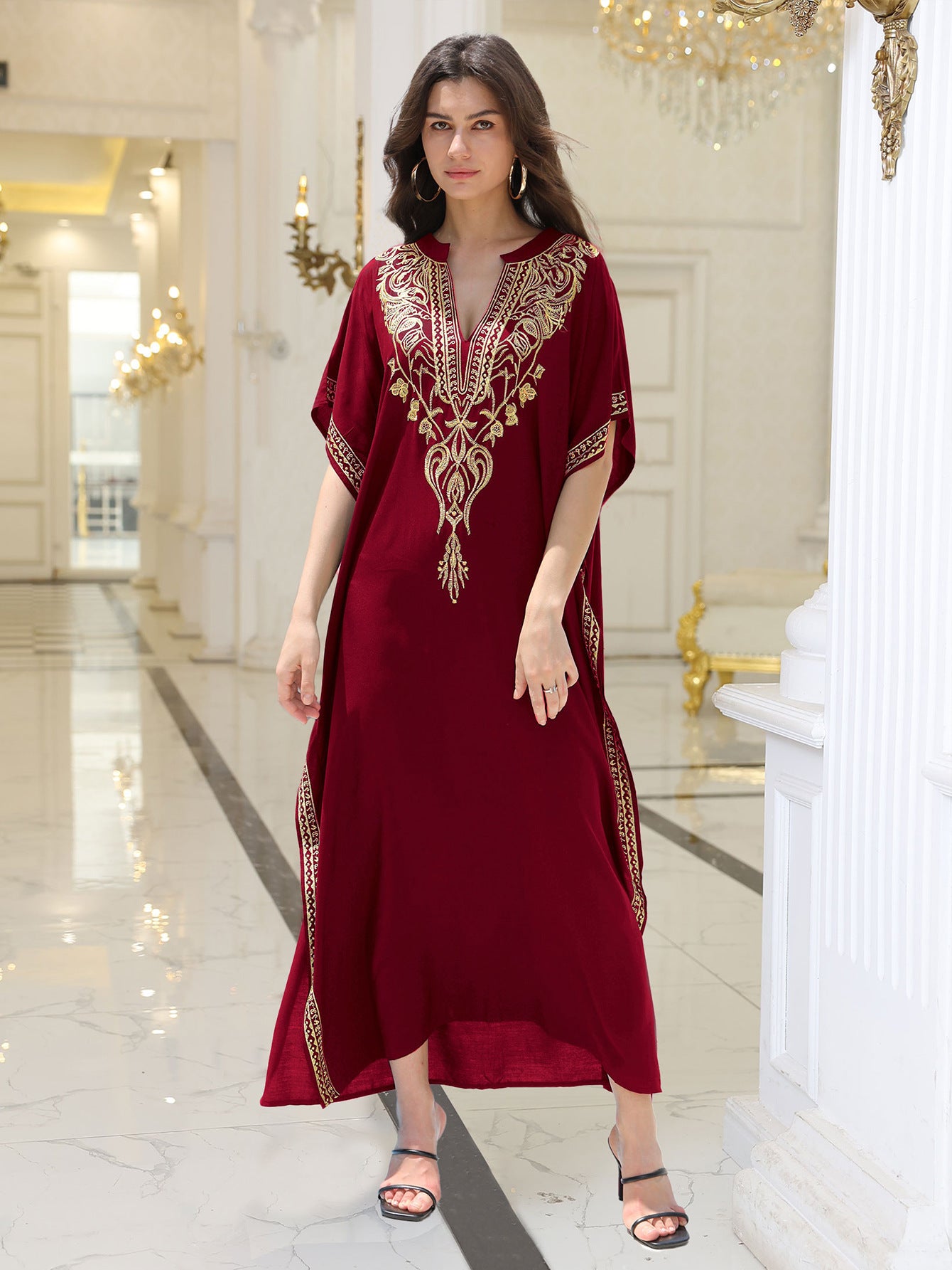 Rayon Embroidered Beach Sun Protection Clothing Dress Women فستان نسائي مطرز من قماش الرايون لحماية البشرة من الشمس أثناء الشاطئ