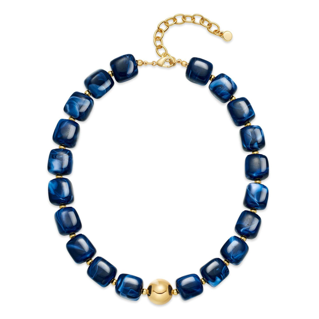 Bohemian-style Multicolor Resin Bead Necklace قلادة من الخرز الراتنجي متعدد الألوان على الطراز البوهيمي