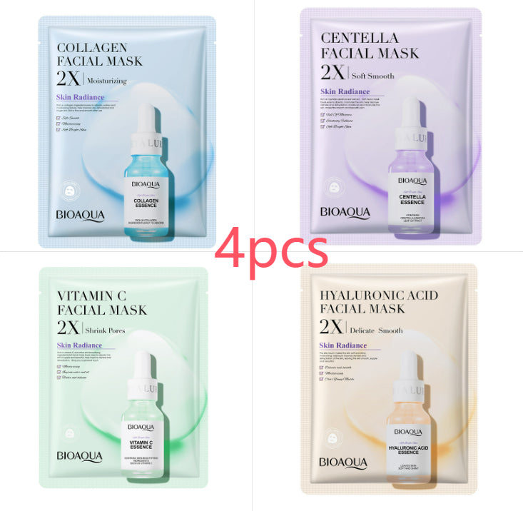 Collagen Face Mask Moisturizing Firming Face Sheet Mask Hyaluronic Acid Facial Masks Beauty Skin Care Gel Skin Care قناع الكولاجين للوجه، قناع ورقي مرطب ومشد للوجه، قناع حمض الهيالورونيك للوجه، جل للعناية بالبشرة، العناية بالبشرة