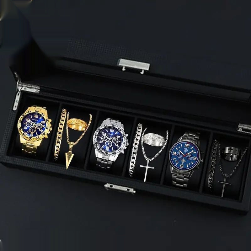12-set Men's Watches Fashionable Multi-color Assortment Of Quartz Men's Watches مجموعة من 12 ساعة يد رجالية عصرية متعددة الألوان تعمل بحركة الكوارتز