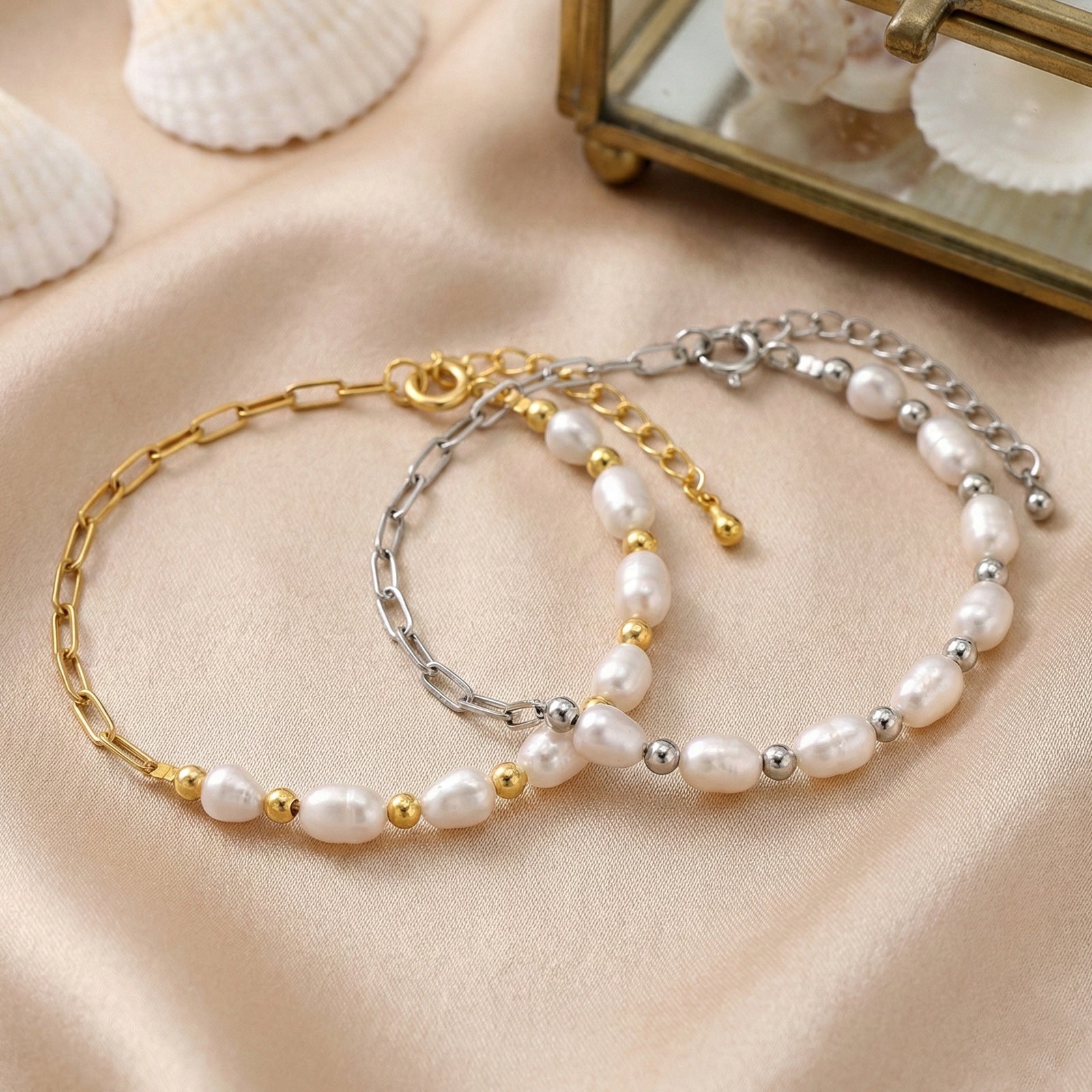 Niche High-end Freshwater Pearl Bracelet سوار من اللؤلؤ الطبيعي الفاخر