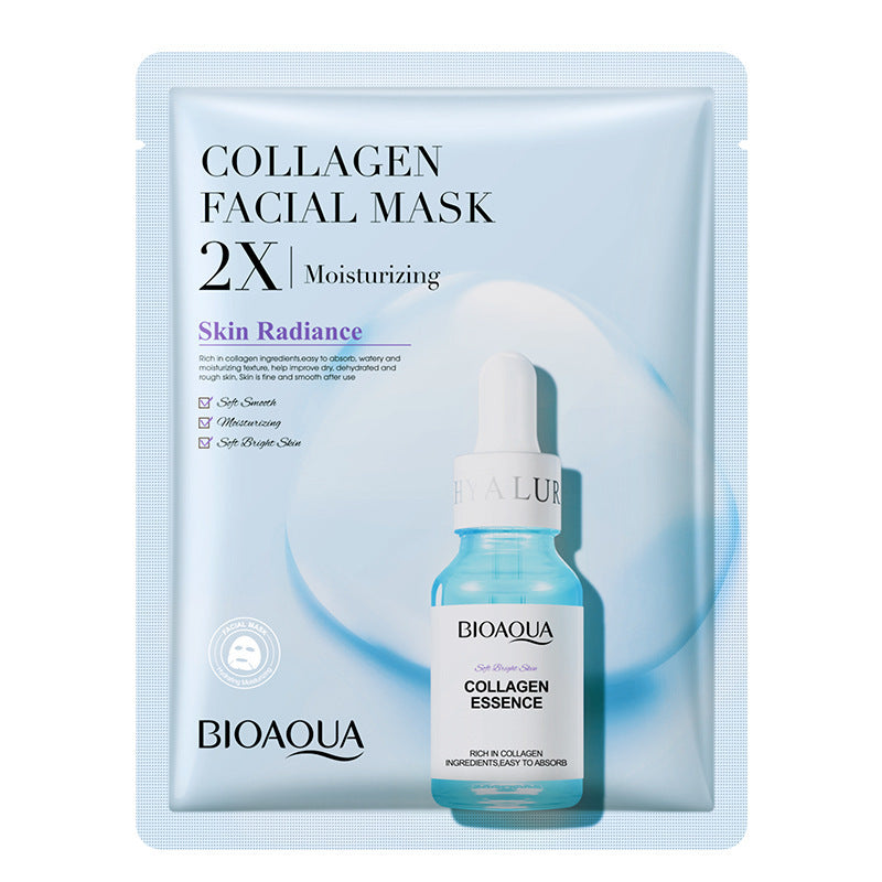 Collagen Face Mask Moisturizing Firming Face Sheet Mask Hyaluronic Acid Facial Masks Beauty Skin Care Gel Skin Care قناع الكولاجين للوجه، قناع ورقي مرطب ومشد للوجه، قناع حمض الهيالورونيك للوجه، جل للعناية بالبشرة، العناية بالبشرة