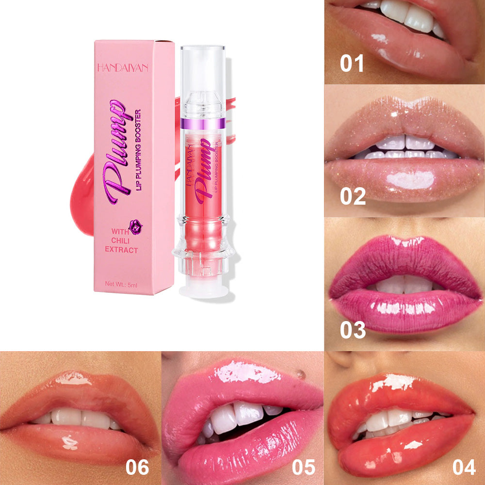 New Tube Lip Rich Lip Color Slightly Spicy Lip Honey Lip Glass Mirror Face Lip Mirror Liquid Lipstick أحمر شفاه سائل جديد غني بالألوان، بنكهة عسلية خفيفة، يشبه مرآة زجاجية للشفاه.