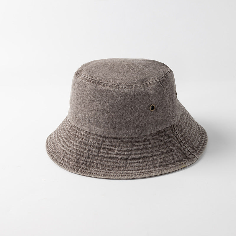Personalized Distressed Simple Solid-Colored Bucket Hat قبعة دلو بسيطة بلون موحد بتصميم عتيق ومخصصة