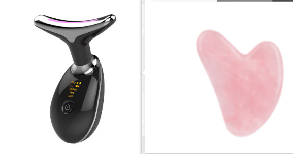 EMS Thermal Neck Lifting And Tighten Massager Electric Microcurrent Wrinkle Remover جهاز تدليك حراري لشدّ الرقبة ورفعها بتقنية EMS، مزيل للتجاعيد يعمل بالتيار الكهربائي الدقيق