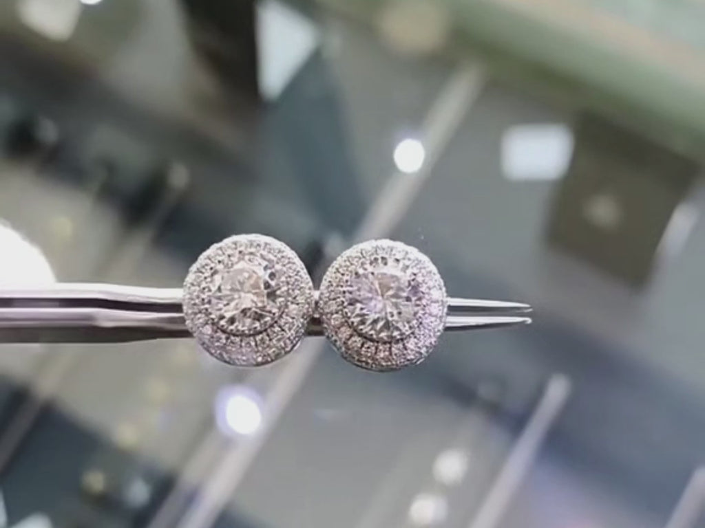 Hip Hop Zircon Stud Earrings – Sparkling Unisex Wedding Jewelry