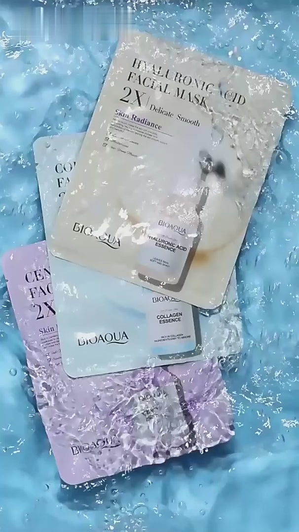 Collagen Face Mask Moisturizing Firming Face Sheet Mask Hyaluronic Acid Facial Masks Beauty Skin Care Gel Skin Care قناع الكولاجين للوجه، قناع ورقي مرطب ومشد للوجه، قناع حمض الهيالورونيك للوجه، جل للعناية بالبشرة، العناية بالبشرة
