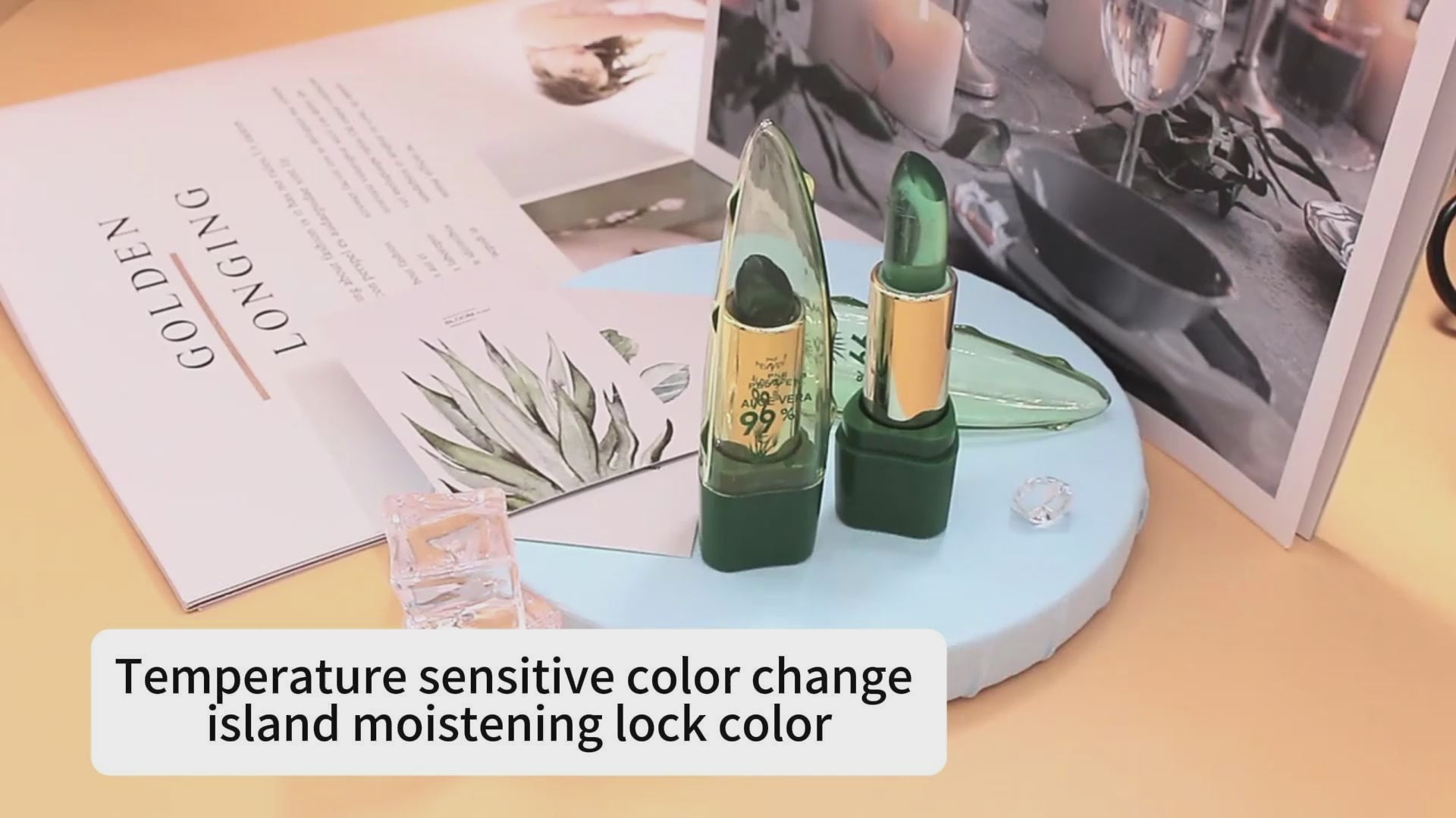 Aloe Vera Gel Color Changing Lipstick Gloss  Moisturizer Anti-drying Desalination Fine-grain Lip Blam Care Aloe Vera Gel Color Changing Lipstick Gloss Moisturizer Anti-drying Desalination